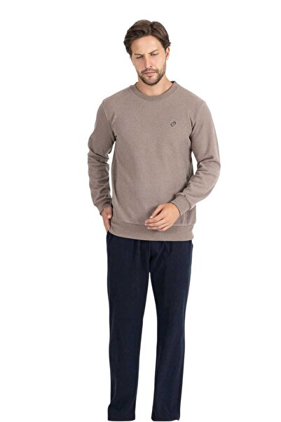 Erse 100% Cotton Thessaloniki Knitted Long Sleeve Men's Pajamas Set Winter