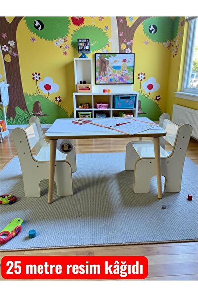 MİRACLE 3D Çocuk Oyun Etkinlik Masası 25 metre Rulo Resim Kağıdı ve İsme ÖZEL...