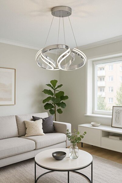 FERLUCE AVİZE LEDLİ AVİZE DRONLU PAPATYA 4 KANAL KROM