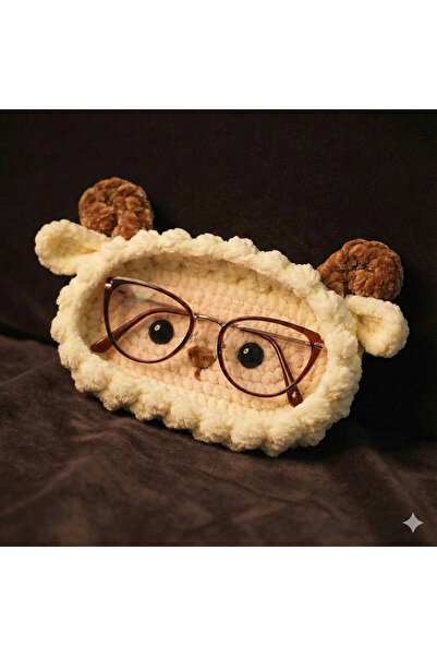 NGAHOME Hand Knitted Cute Teddy Bear Design Glasses Case |   Table Top Glasse...