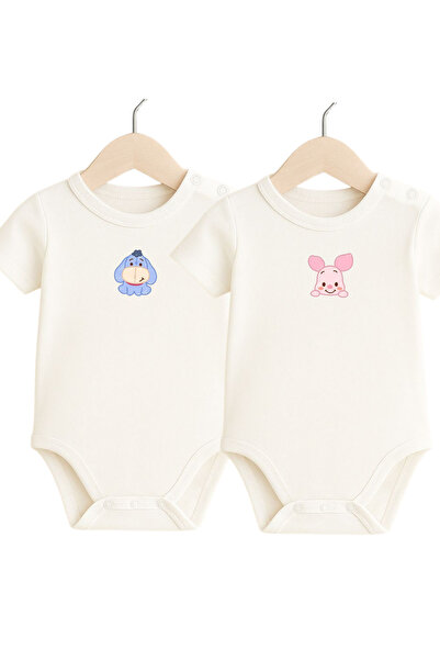 babytex بدلة داخلية من القطن 100% مكونة من قطعتين مع أزرار كبس على الكتف