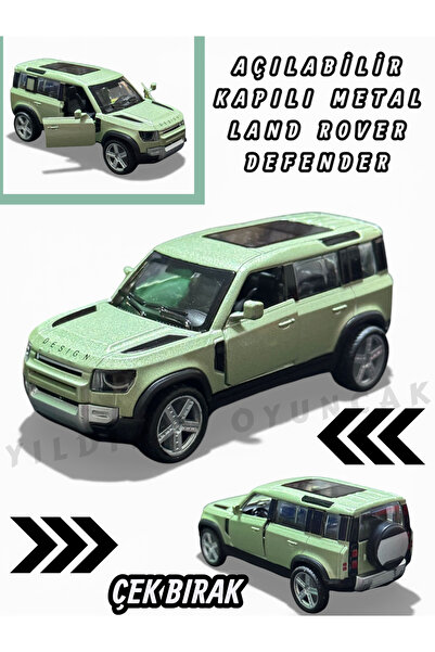 YILDIRIM OYUNCAK Metal Çek Bırak Koleksiyonluk Land Rover Defender 1:43 Suv A...