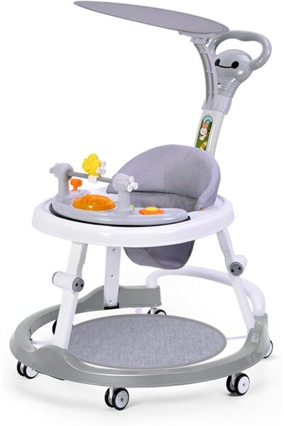 Arabest مشاية أطفال بعجلات، مع إمكانية تعديل الارتفاع والسرعة، للأولاد والبنا...