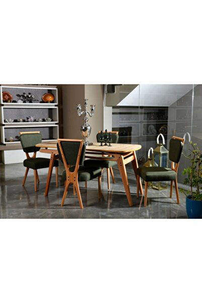 VOWTURKEY Palace Gürgen El İşçiliği İskandinav Mutfak&Salon Masa Sandalye Tak...