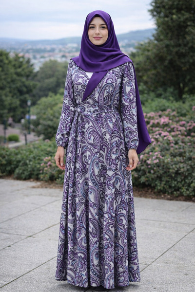 VİZYON Mor Yandan Bağlamalı Namaz Elbisesi