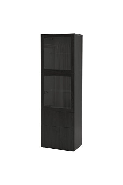 hobiurun Dolap kombinasyonu, venge-siyah-kahverengi-şeffaf cam, 60x42x193 cm,...