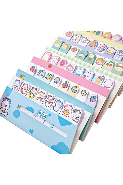 Arabest مجموعة من 8 ملاحظات لاصقة لطيفة، علامات تبويب لاصقة على شكل أعلام كرت...