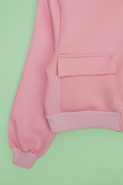 Fulla Moda ψηλός λαιμός Κοριτσίστικο μπουφάν με διπλή τσέπη και κουμπωτά κούμπωμα