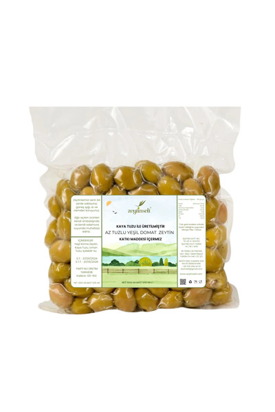 Zeytinseli Zeytincilik Zeytinseli Az Tuzlu Domat Yeşil Kırma Zeytin 1 kg