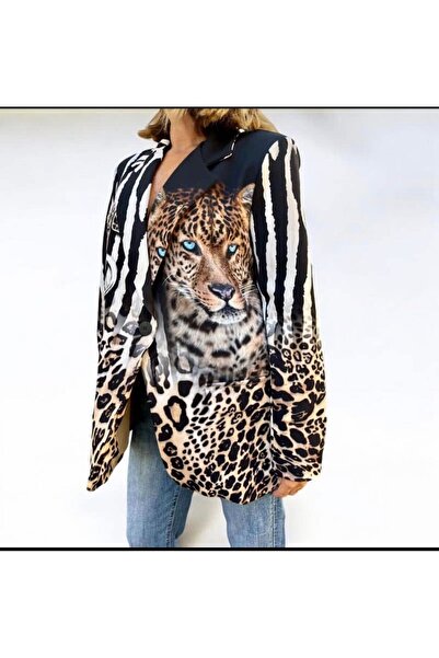 AZRASYA LEOPAR DESENLİ İTALYAN BLAZER CEKET