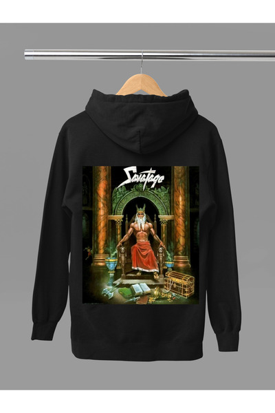 MAGORS سترة روك من القطن بأكمام طويلة مطبوعة من SAVATAGE THE ROCK BAND مبطن ب...