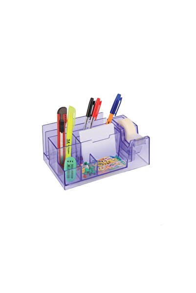 Ark Transparent Desktop Organizer with Tape Cutter