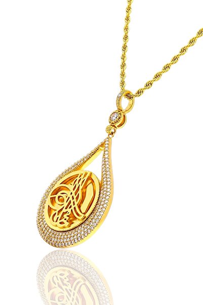 Hakan Güler Kuyumculuk Altın Damla Model Tuğralı Kolye Uçlu Halat Zincir – 11...