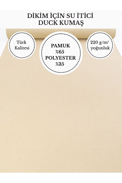 FabricMarket Su İtici Duck Kumaş | 220 g/m² | %65 Pamuk %35 Polyester | 180 c...