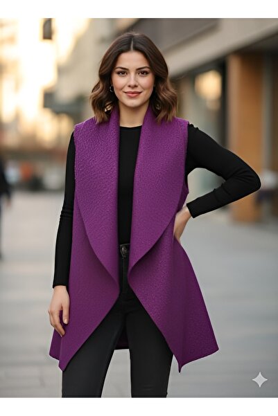 AGORATEKSTİL Women's Original Italian Boucle Fabric Vest