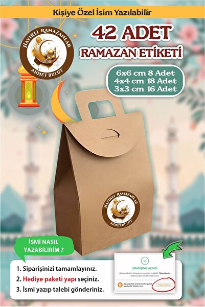 Piksel Grafik İsim Yazılabilir Hayırlı Ramazanlar 42 Adet Etiket, Ramazan Süs...