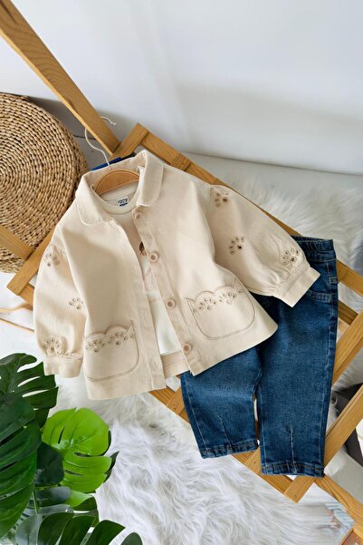 Minigimin Cicileri Miniğimin Cicileri Prenses Baskılı Lazer Kesim Ceketli 3 l...