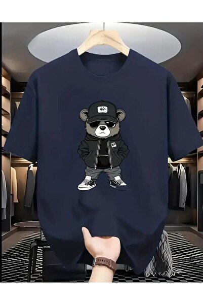 Oceanwear Bear Printed Short Sleeve Crew Neck Plain Unisex Tshirt