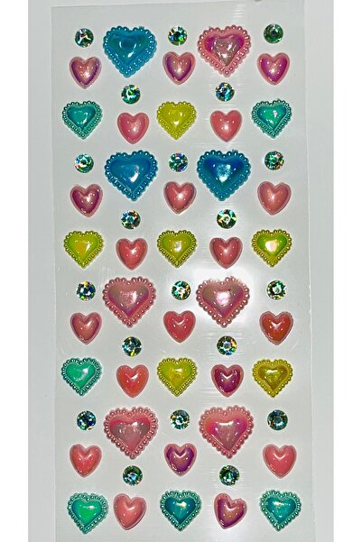 Next Plus Autocolant cu inimioare curcubeu pentru față și corp, autocolant 3D tridimensional, lumea inimilor