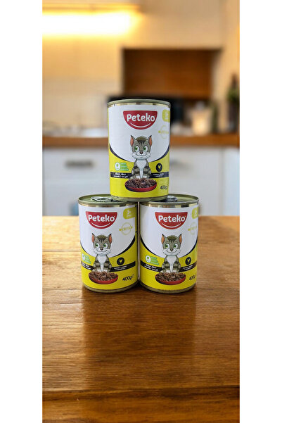 PetEko 3'lü tavuklu yetişkin kedi konservesi