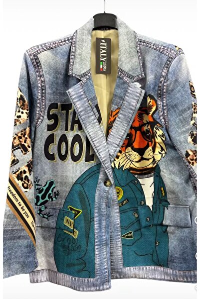 AZRASYA LEOPAR DESENLİ İTALYAN BLAZER CEKET