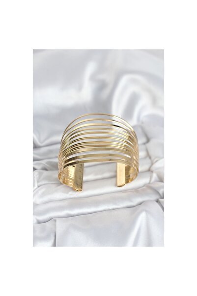 maarketim Gold Color Brass Rib Model Women's Bracelet