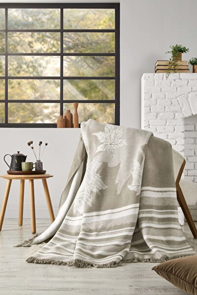 Özdilek Çift Kişilik Pamuk Battaniye (180x220)-Ahorn Bej