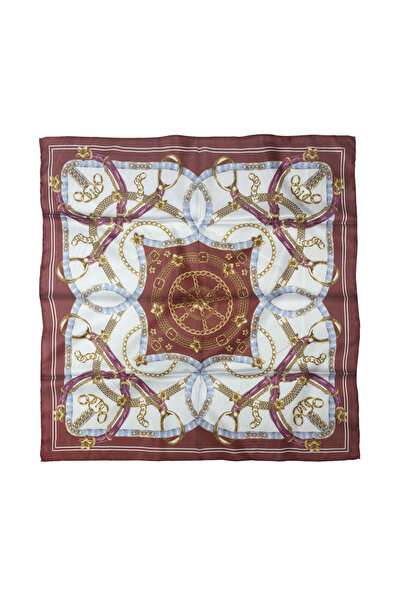 Sultan İpek Zincir Desenli Fular / Bandana 70x70cm