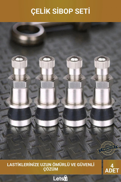 Letsii Çelik Sibop Seti Otomobil Motosiklet Bisiklet Lastiği İçin 4'lü Metal ...