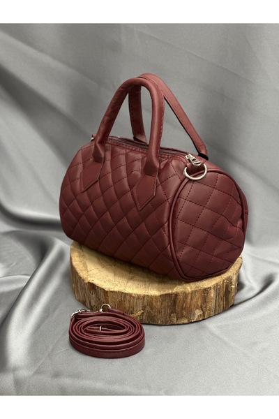 BENAHOLL Women's Bag Magnificent Quilted Stylish Patterned Mini Strap Hand and Shoulder Bag-Dn110 Claret Red