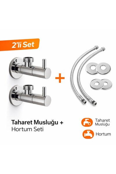 Viosa Çubuk Kollu Klozet Flex Bağlantı Takımı 2 Adet 50 Cm Flex Hortum 2 Adet...