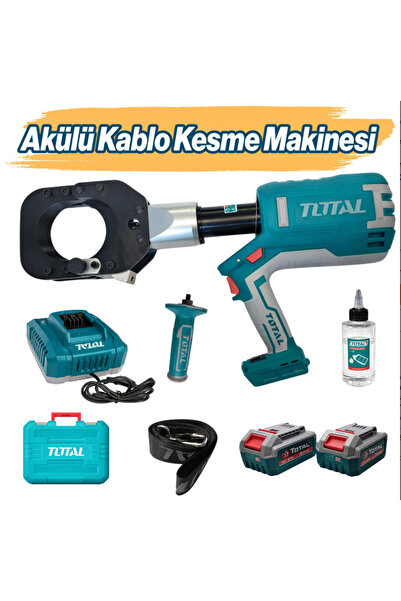 TOTAL Akülü Kablo Kesme Makinesi 20V Yüksek Tork Şarjlı Çelik Bakır Kablo Kes...