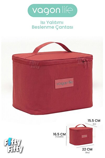 Vagonlife Heat Insulated Thermal Lunch Box Food Carry Thermos Bag with Hot and Cold Pocket -Ffvgnb106