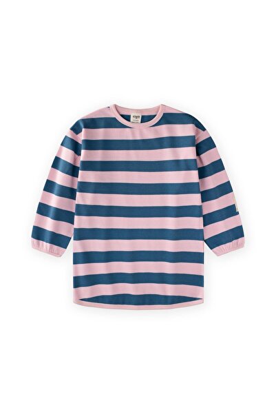 Cigit Трикотажна смугаста туніка 4-12 років, пудрово-блакитна смугаста