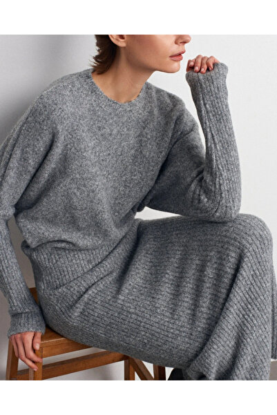 Dilvin Kadın Bisiklet Yaka Yumuşak Dokulu Triko Elbise