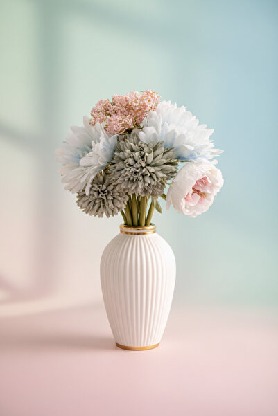 DİVAYS 6-Piece Artificial Chrysanthemum Flower Bundle - Decorative Realistic Looking Stylish Home Decoration Set