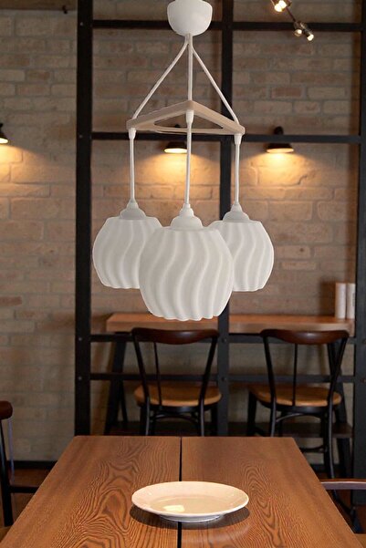 Depozee Modern Üçlü Sarkıt Bohem Avize Bubble Serisi 23x27 cm Salon Mutfak Od...