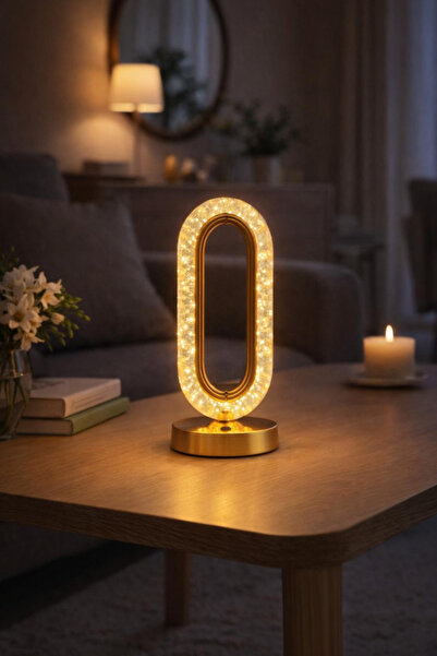 NASYONEL TOYS Modern Dekoratif LED Masa Lambası – Gold Renk Şık Aydınlatma
