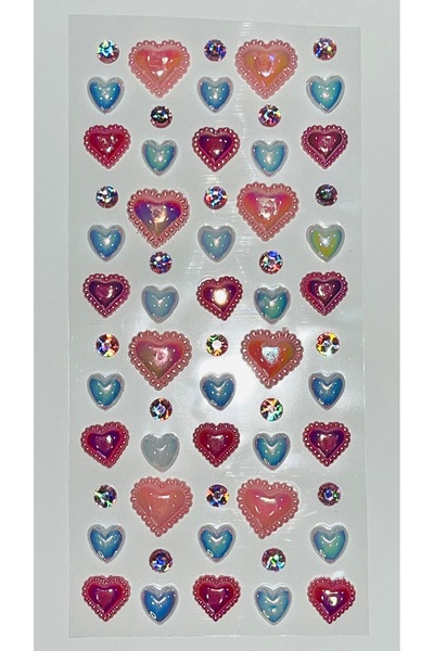 Next Plus Autocolant cu inimioare roz bomboane pentru față și corp, autocolan...