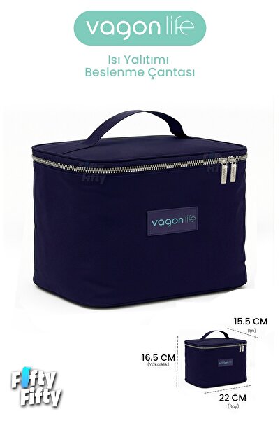 Vagonlife Heat Insulated Thermal Lunch Box Food Carry Thermos Bag with Hot and Cold Pocket -Ffvgnb106