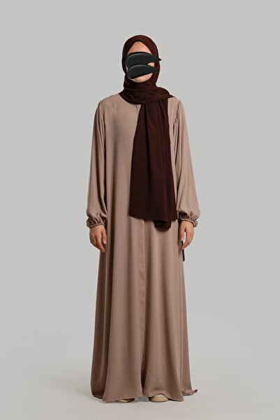 Lemaye Balon Kol Çıtçıtlı Ferace - Bej