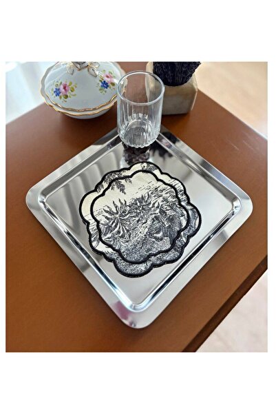 Diva Home Kahve Sunum Peçetesi Fransız Mutfağı Nakışlı Yanı 6lı Su İtici Kuma...