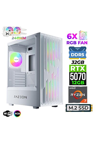 XASER Astra X530 Ryzen 7 9700X 32GB DDR5 Ram 1TB M.2 NVMe SSD 12GB RTX5070 Sı...