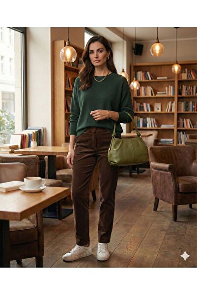 MİOSSA Kadın Haki Yeşil Şık Omuz Askılı Yumuşak Düğüm Askılı Çanta