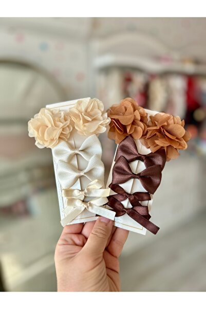 pempem bandana مجموعة مشابك شعر صغيرة للأطفال البنات مع زهور ليزر وأشرطة وفيونكات