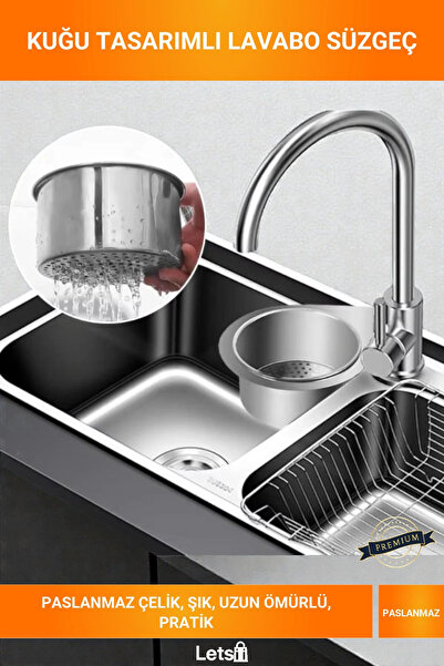 Letsii Swan Design Stainless Steel Sink Strainer