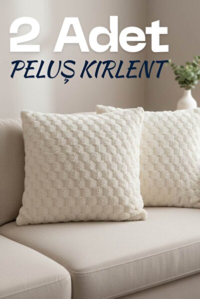 Dantelux 2 Adet Peluş Kırlent (40x40 cm) Dama Motifli