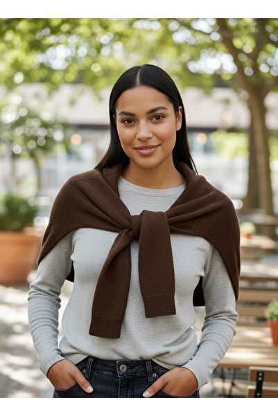 Mollycrush شال تريكو نسائي بمظهر السترة |   موديل أنيق مع أربطة