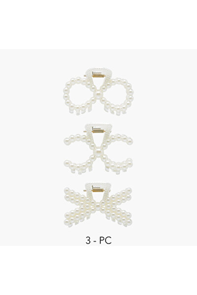 Lifestyle عبوة من 3 مشابك شعر مزينة باللؤلؤ