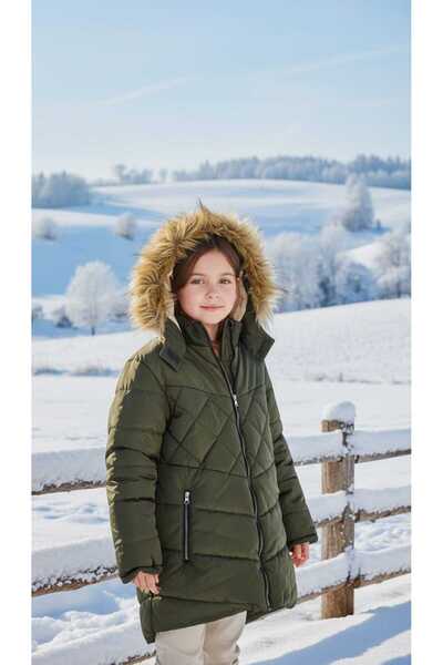 popchild Khaki Girls' Coat